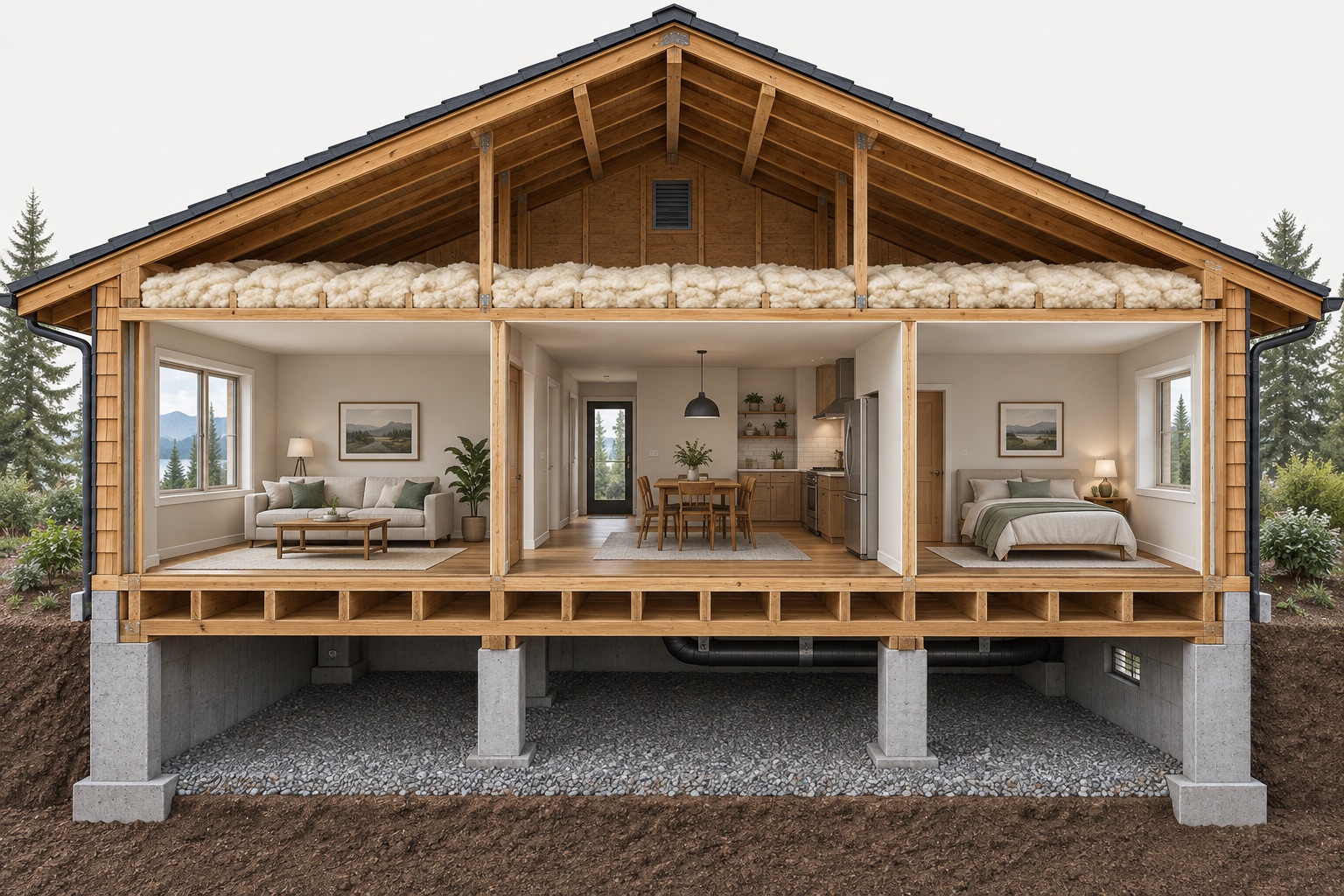 House illustration used to discuss insulation project planning